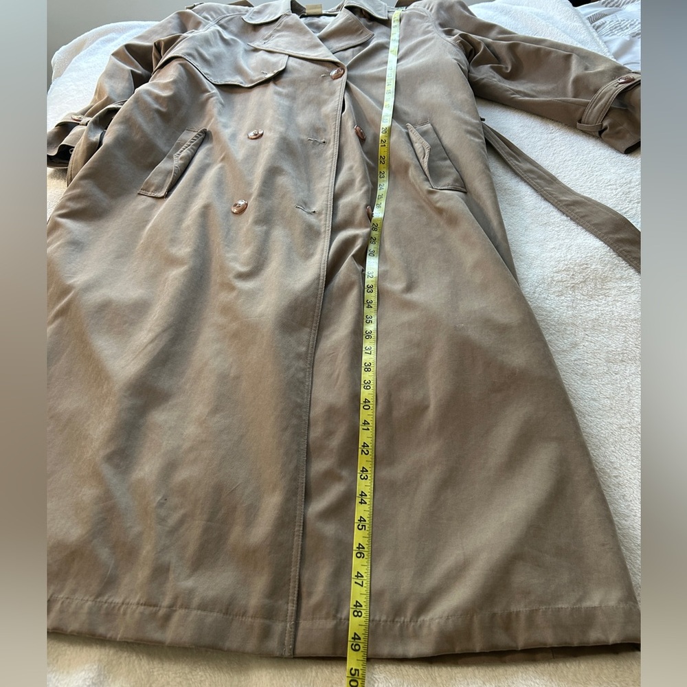 Vintage Brem Rainwear Taupe Tan Trench Raincoat w/ Button Liner - Picture 13 of 16